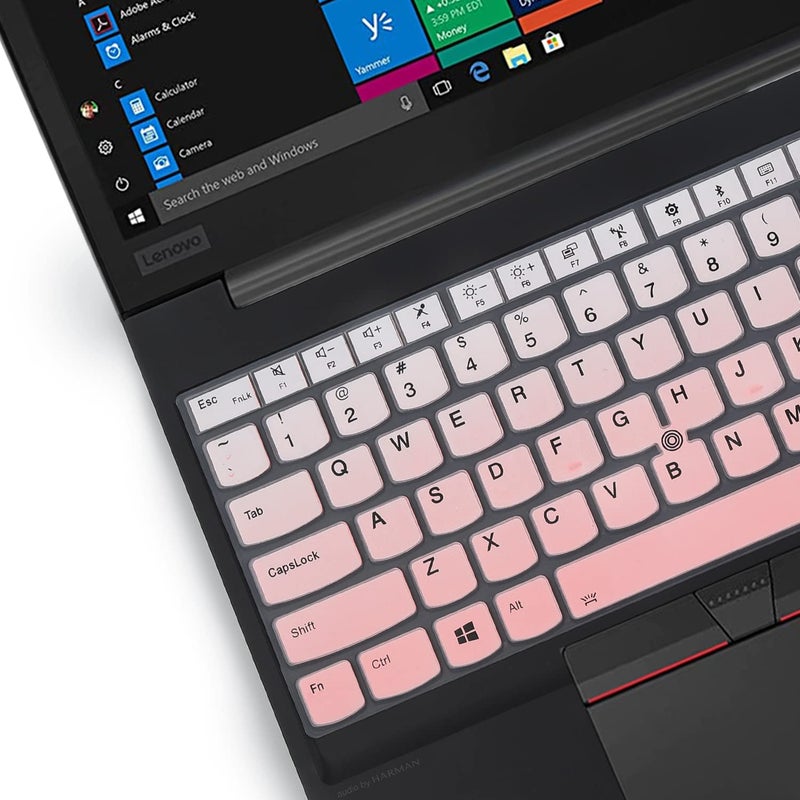 MUBUY-GOL Keyboard Cover for 15.6" Lenovo ThinkPad E15 E580 E590 E595, ThinkPad L15 Gen 2 1 L580 L590 |ThinkPad 15 P51S P52 P52S P53 P72 P73 T15 T15p T570 T575 T580 T590 with Numeric Keypad US Layout -GPink - Image 3